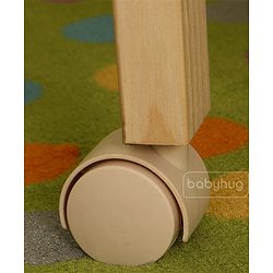 Babyhug Kelly Wooden Cot with Detachable Bassinet & Mosquito Net  Natural| Adjustable Height| Wheels for Easy Movement| Easy to Assemble| Foldable Side Rail| Foldable Table|  Storage Space