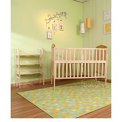 Babyhug Lily Wooden Cot with Detachable Bassinet & Side Shelf Light Brown/ Natural | Adjustable Height| Wheels for Easy Movement|Easy to Assemble| Mosquito Net|Foldable Side Rail|Extendable Head Board