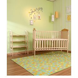 Babyhug Lily Wooden Cot with Detachable Bassinet & Side Shelf Light Brown/ Natural | Adjustable Height| Wheels for Easy Movement|Easy to Assemble| Mosquito Net|Foldable Side Rail|Extendable Head Board