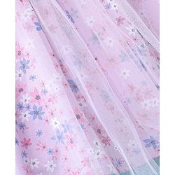 Babyhug 100% Cotton Knit Frill Sleeves Floral Printed Frock with Bloomer & Headband - Lilac