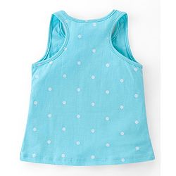 Babyhug 100% Cotton Sleeveless Top and Shorts Set Vacay Print - Blue & Pink