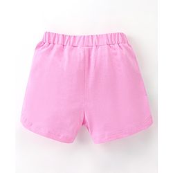 Babyhug 100% Cotton Sleeveless Top and Shorts Set Vacay Print - Blue & Pink