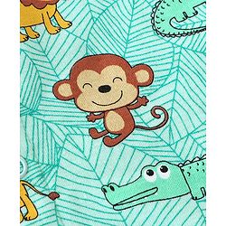 Babyhug 100% Cotton Knit Half Sleeves Front Open Jhablas Stripes & Lion Print Pack of 2 - Yellow & Green