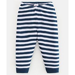 Babyhug Knit Full Sleeves Sweater Set Penguin Design - Red & Navy Blue