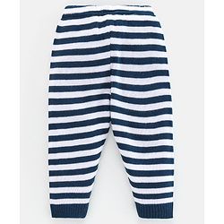 Babyhug Knit Full Sleeves Sweater Set Penguin Design - Red & Navy Blue