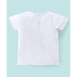 Babyhug 100% Cotton Half Sleeves Top and Skirt Text Printed - White & Blue
