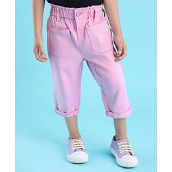 Babyhug Cotton Stretchable Capri Solid- Lilac
