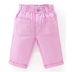 Babyhug Cotton Stretchable Capri Solid- Lilac