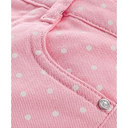 Babyhug Cotton Stretchable Capri Polka Dot Print- Pink