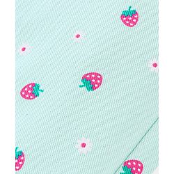 Babyhug Cotton Spandex Woven Stretchable Capris with Strawberry Print - Mint