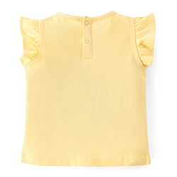 Babyhug 100% Cotton Half Sleeves Top and Skirt Butterfly Printed - Yellow & Lilac