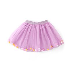 Babyhug 100% Cotton Half Sleeves Top and Skirt Butterfly Printed - Yellow & Lilac