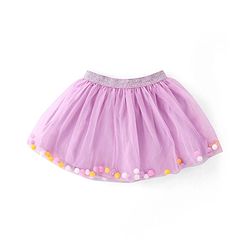 Babyhug 100% Cotton Half Sleeves Top and Skirt Butterfly Printed - Yellow & Lilac