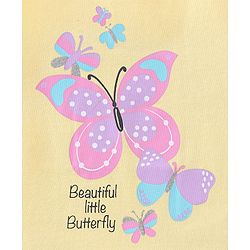 Babyhug 100% Cotton Half Sleeves Top and Skirt Butterfly Printed - Yellow & Lilac