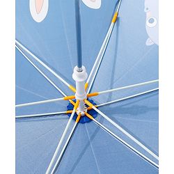 Babyhug Cartoon Animal Print Umbrella  Free Size - Navy Blue