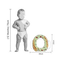 Babyhug Cushioned Potty Seat With Handle Giraffe Print - Green
