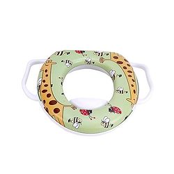 Babyhug Cushioned Potty Seat With Handle Giraffe Print - Green