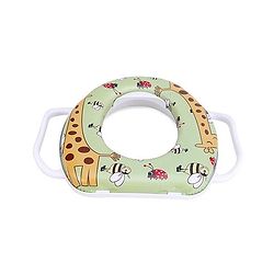 Babyhug Cushioned Potty Seat With Handle Giraffe Print - Green