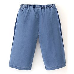 Babyhug Cotton Denim Ankle Length Solid Colour Culottes- Blue
