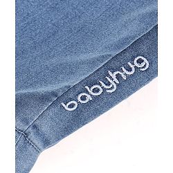Babyhug Cotton Denim Ankle Length Solid Colour Culottes- Blue