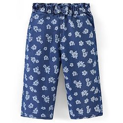 Babyhug Cotton Ankle Length Culottes Floral Print - Dark Blue