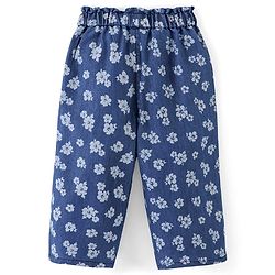Babyhug Cotton Ankle Length Culottes Floral Print - Dark Blue