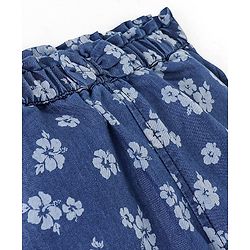 Babyhug Cotton Ankle Length Culottes Floral Print - Dark Blue