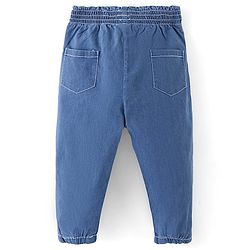 Babyhug Denim Full Length Stretchable Jogger Solid Colour - Light Blue