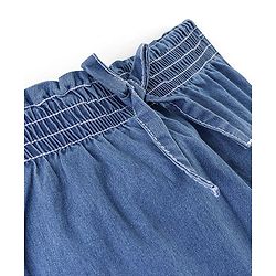 Babyhug Denim Full Length Stretchable Jogger Solid Colour - Light Blue