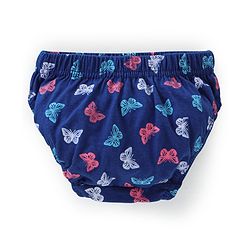 Babyhug 100% Cotton Knit Antibacterial Panties Stripes & Butterfly Print Pack of 3 - Pink & Blue