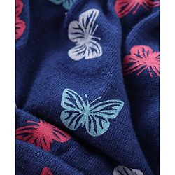 Babyhug 100% Cotton Knit Antibacterial Panties Stripes & Butterfly Print Pack of 3 - Pink & Blue