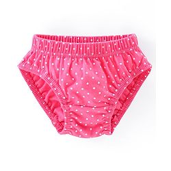 Babyhug 100% Cotton Antibacterial Panties Polka Dot Print Pack of 5 - Pink Blue & Yellow