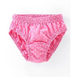 Babyhug 100% Cotton Antibacterial Panties Polka Dot Print Pack of 5 - Pink Blue & Yellow