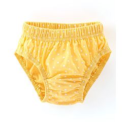 Babyhug 100% Cotton Antibacterial Panties Polka Dot Print Pack of 5 - Pink Blue & Yellow