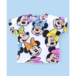 Babyhug 100% Cotton Half Sleeves Top & Shorts Set Minnie Mouse Print- Pink