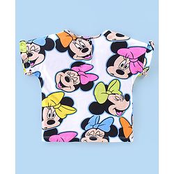 Babyhug 100% Cotton Half Sleeves Top & Shorts Set Minnie Mouse Print- Pink