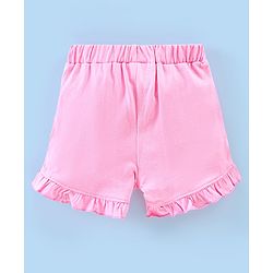 Babyhug 100% Cotton Half Sleeves Top & Shorts Set Minnie Mouse Print- Pink