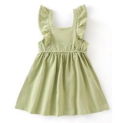 Babyhug 100% Cotton Knit Dino Print Frock with Half Sleeves T-Shirt Heart Print - Pink & Green