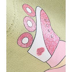Babyhug 100% Cotton Knit Dino Print Frock with Half Sleeves T-Shirt Heart Print - Pink & Green