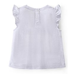 Babyhug 100% Cotton Knit Floral Printed Frock With Half Sleeves Inner Tee - Orange & White