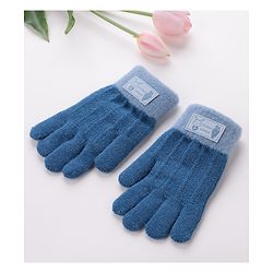 Babyhug Gloves With Rabbit Patch - Navy Blue