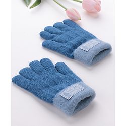 Babyhug Gloves With Rabbit Patch - Navy Blue