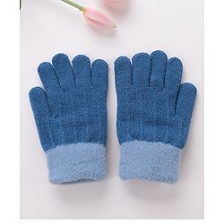 Babyhug Gloves With Rabbit Patch - Navy Blue