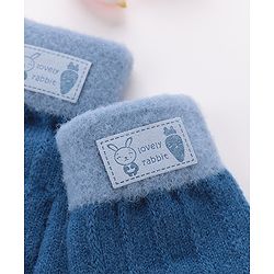 Babyhug Gloves With Rabbit Patch - Navy Blue