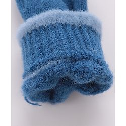Babyhug Gloves With Rabbit Patch - Navy Blue