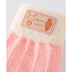 Babyhug Gloves With Rabbit Patch - Navy Blue