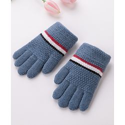 Babyhug Gloves With Stripes Design  - Blue