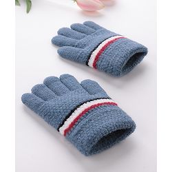 Babyhug Gloves With Stripes Design  - Blue