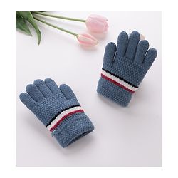 Babyhug Gloves With Stripes Design  - Blue