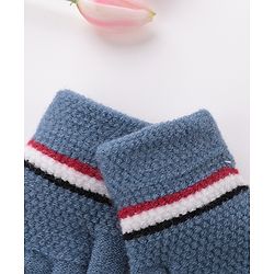Babyhug Gloves With Stripes Design  - Blue